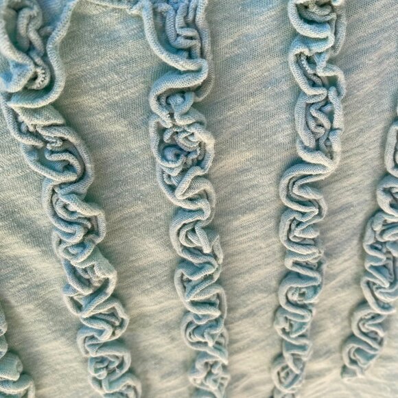 Women's Aqua Blue sleeveless blouse with Vertical Fabric Detailing Size Large - Picture 3 of 6